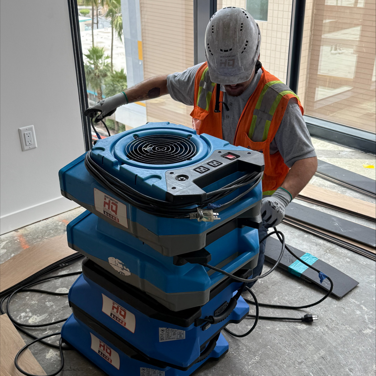 drying wet floor