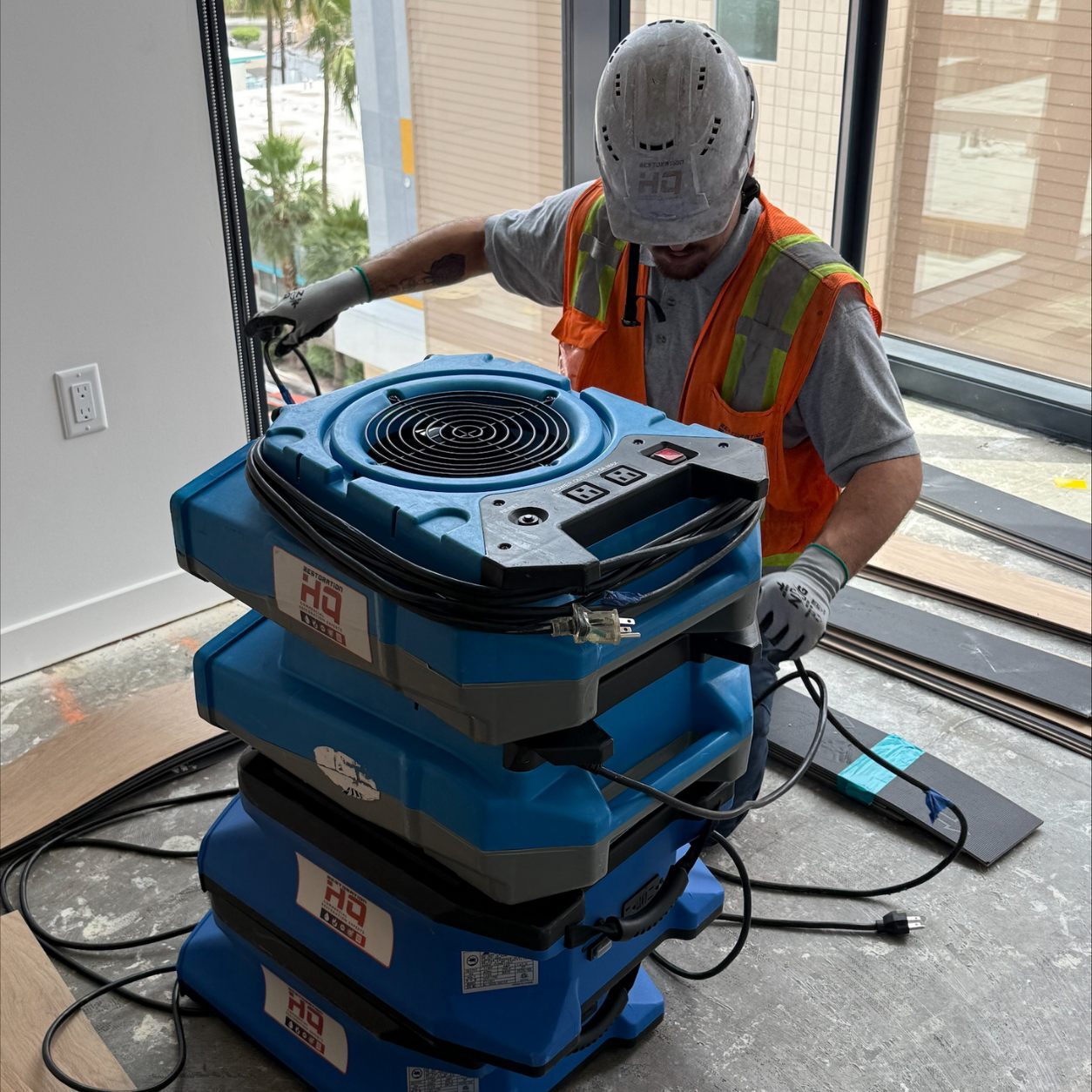 drying wet floor