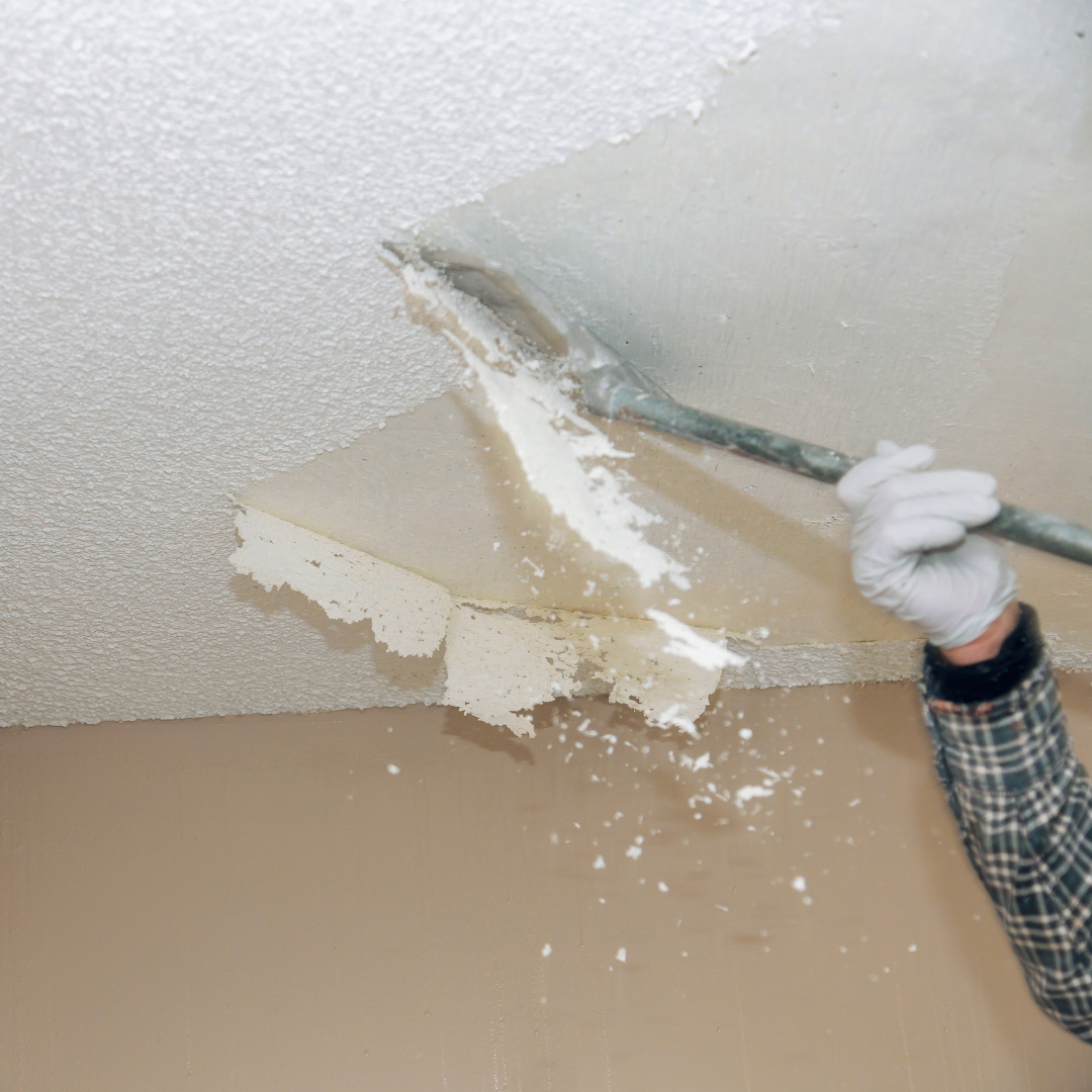removing popcorn ceiling with asbestos