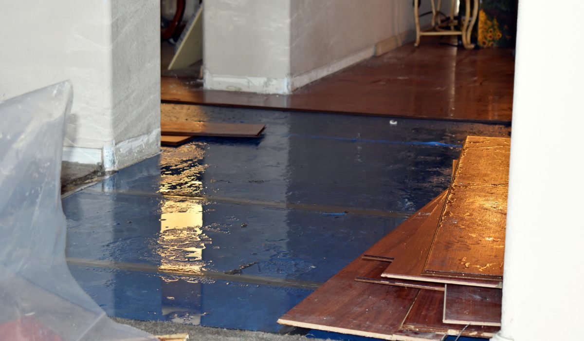 water damage in a commercial building