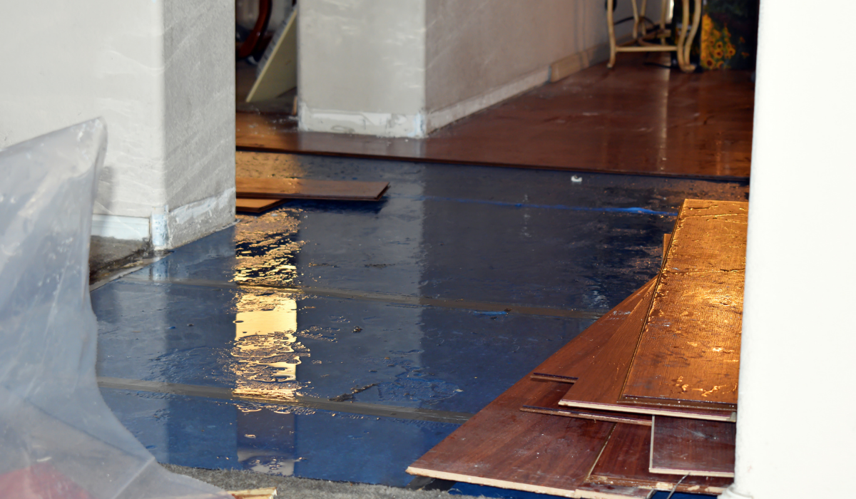 water damage in commercial building